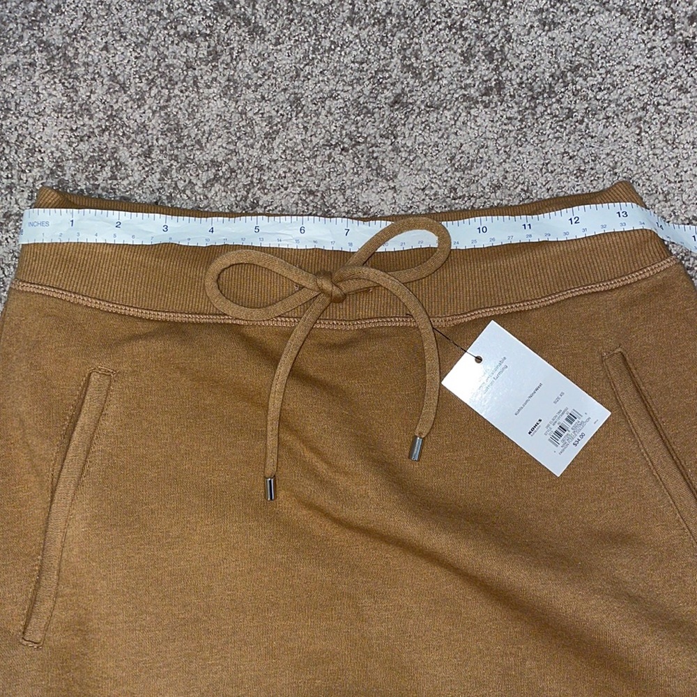 Nine West Fashion Fleece Collection Camel Knit Drawstring XS Skirt - Picture 7 of 8